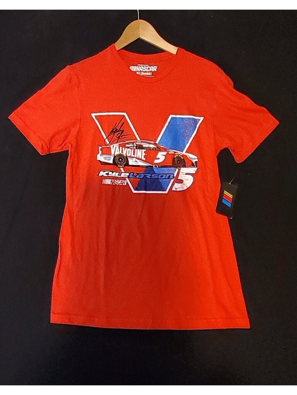 Kyle Larson #5 Nascar Valvoline Red Adult Large Tshirt Short Sleeve New